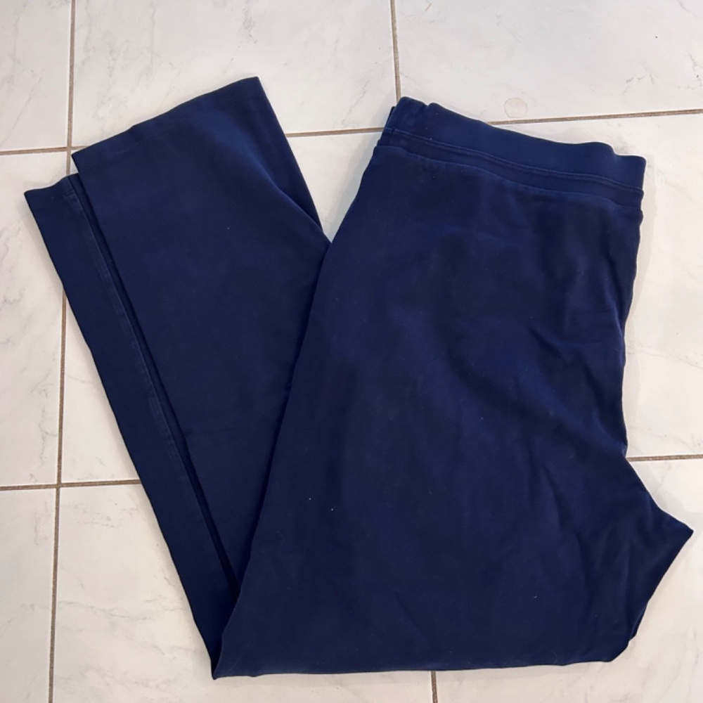 NAVY BLUE Talbots XL straight leg knit pants